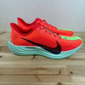 Nike ZoomX Pegasus Plus road running shoes men's 14 Bright Crimson lime blast